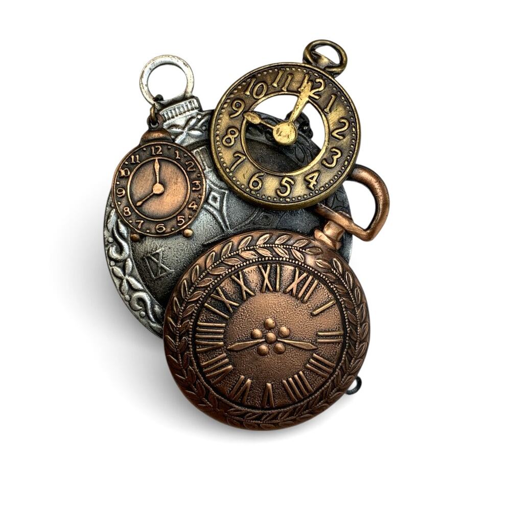 Vintage K&T Steampunk Watches Brooch